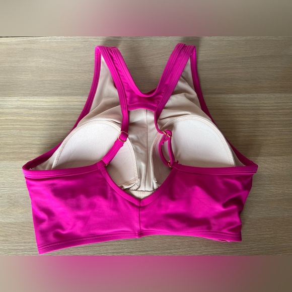 NWOT Bikini Top Bundle Set of 2 Hot Pink Nude Knotted Underwire Swimwear - Picture 9 of 11